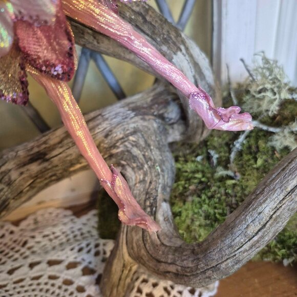 Vintage Pink Flower Fairy Ornament - Picture 8 of 12